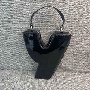 YITTY Black Mini Bag with Glossy Finish